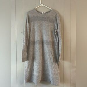 Vineyard Vines Ottoman Cashmere Wool Blend Gray Sweater Dress Size XL Ribbed